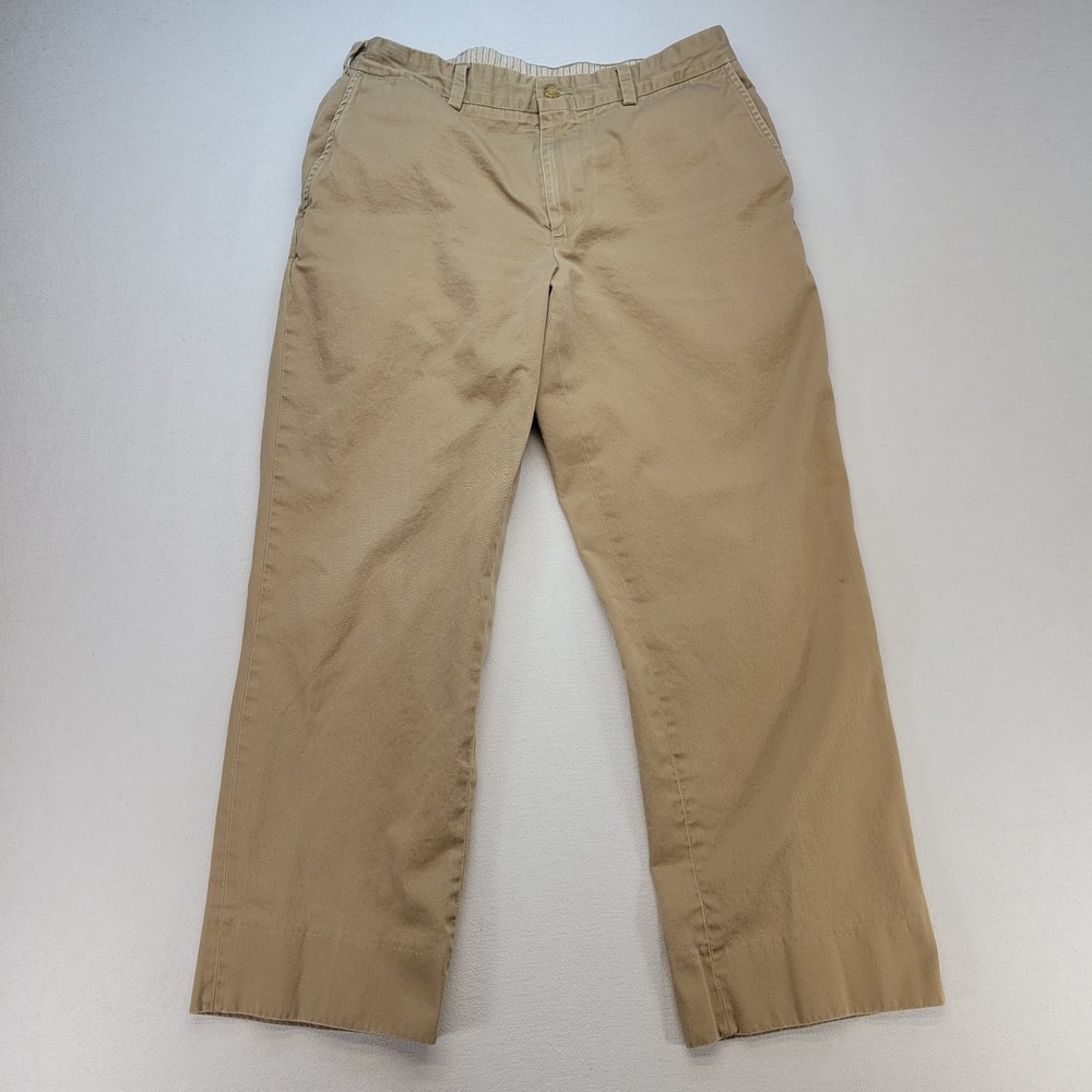 Bills‎ Khakis Pants Mens 35x27* Brown Trim Fit Relaxed Straight Flat Front
